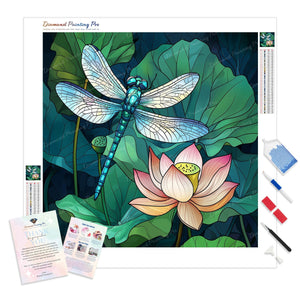 Dragonfly and Waterlily | Diamond Painting