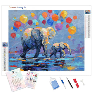 Elephants and Balloons | Diamond Painting