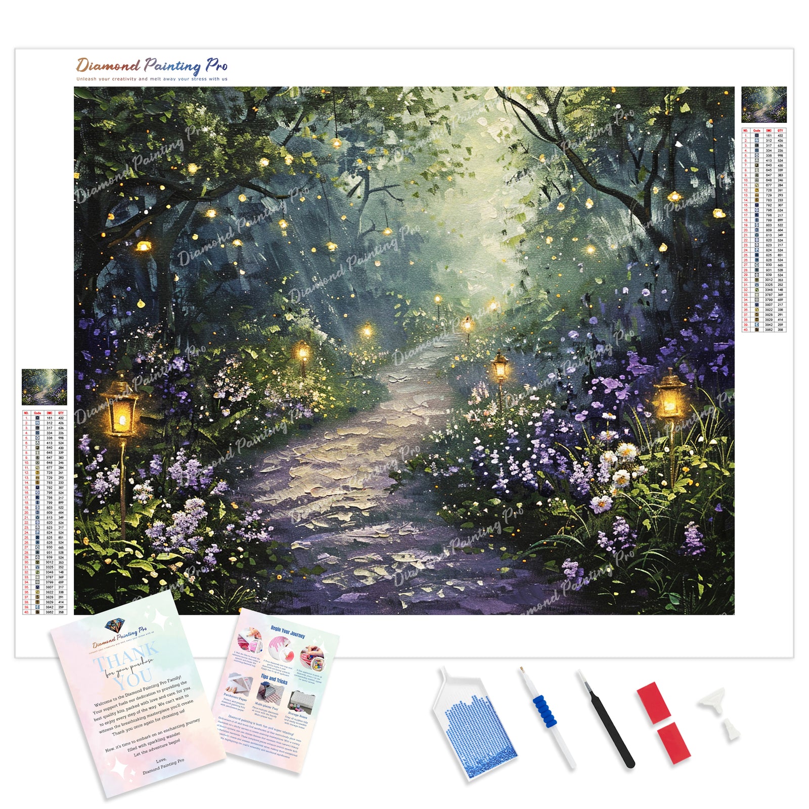 Firefly Trail Diamond Painting Kit - Full Drill / Square or Round Diamonds with AB Drills Option