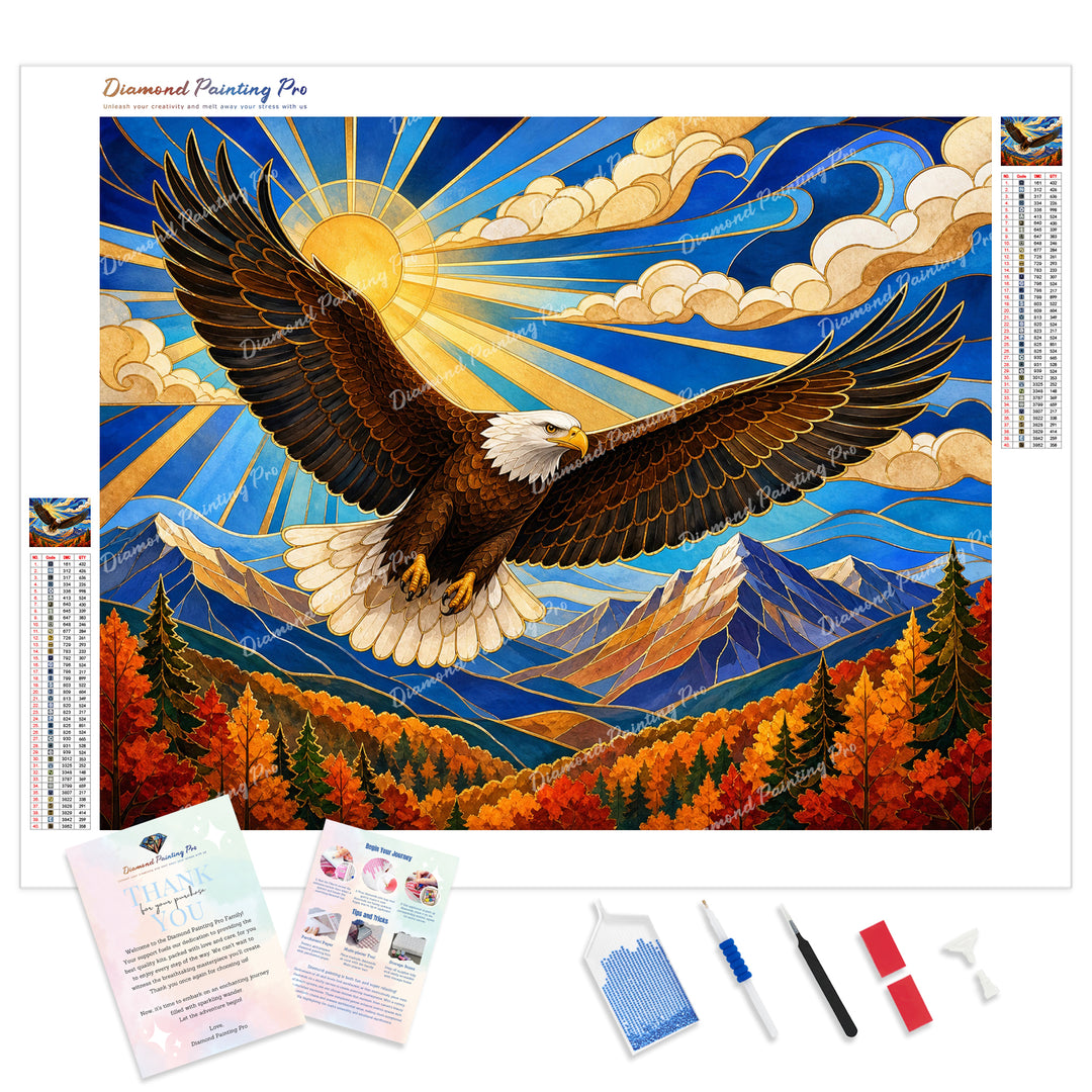 Flight over the Ridges Diamond Painting Kit - Full Drill / Square or Round Diamonds with AB Drills Option