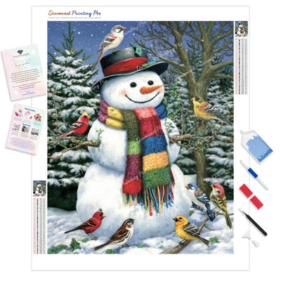 Flock of Winter Friends Diamond Painting Kit - Full Drill / Square or Round Diamonds with AB Drills Option