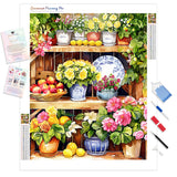 Summer Flower Cupboard | Diamond Painting Kit - Full Drill - Square or Round Diamonds with AB Drills Option