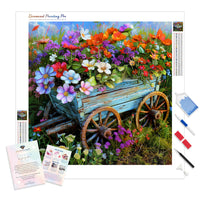 Flower Wagon | Diamond Painting Kit - Full Drill - Square or Round Diamonds with AB Drills Option