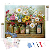 Bottled Blossoms | Diamond Painting Kit - Full Drill - Square or Round Diamonds with AB Drills Option