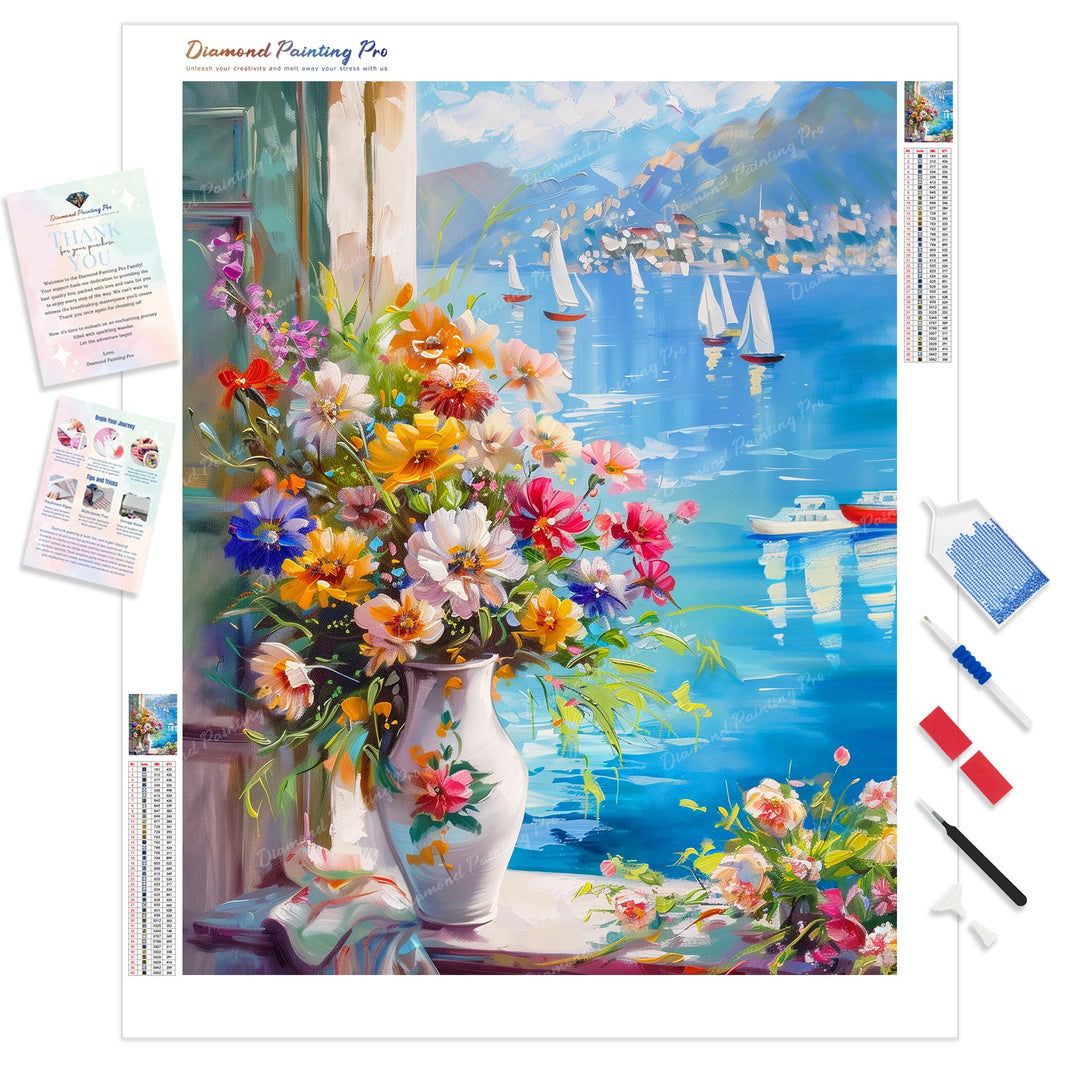 Summertime Bloom | Diamond Painting Kit - Full Drill - Square or Round Diamonds with AB Drills Option