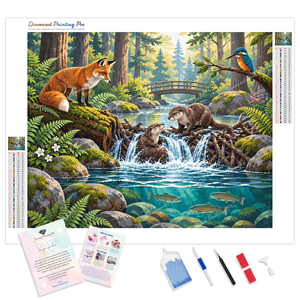Forest Companions Diamond Painting Kit - Full Drill / Square or Round Diamonds with AB Drills Option