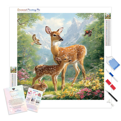 Forest Friends Harmony Diamond Painting Kit - Full Drill / Square or Round Diamonds with AB Drills Option