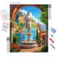 Fountain Balcony | Diamond Painting Kit - Full Drill - Square or Round Diamonds with AB Drills Option