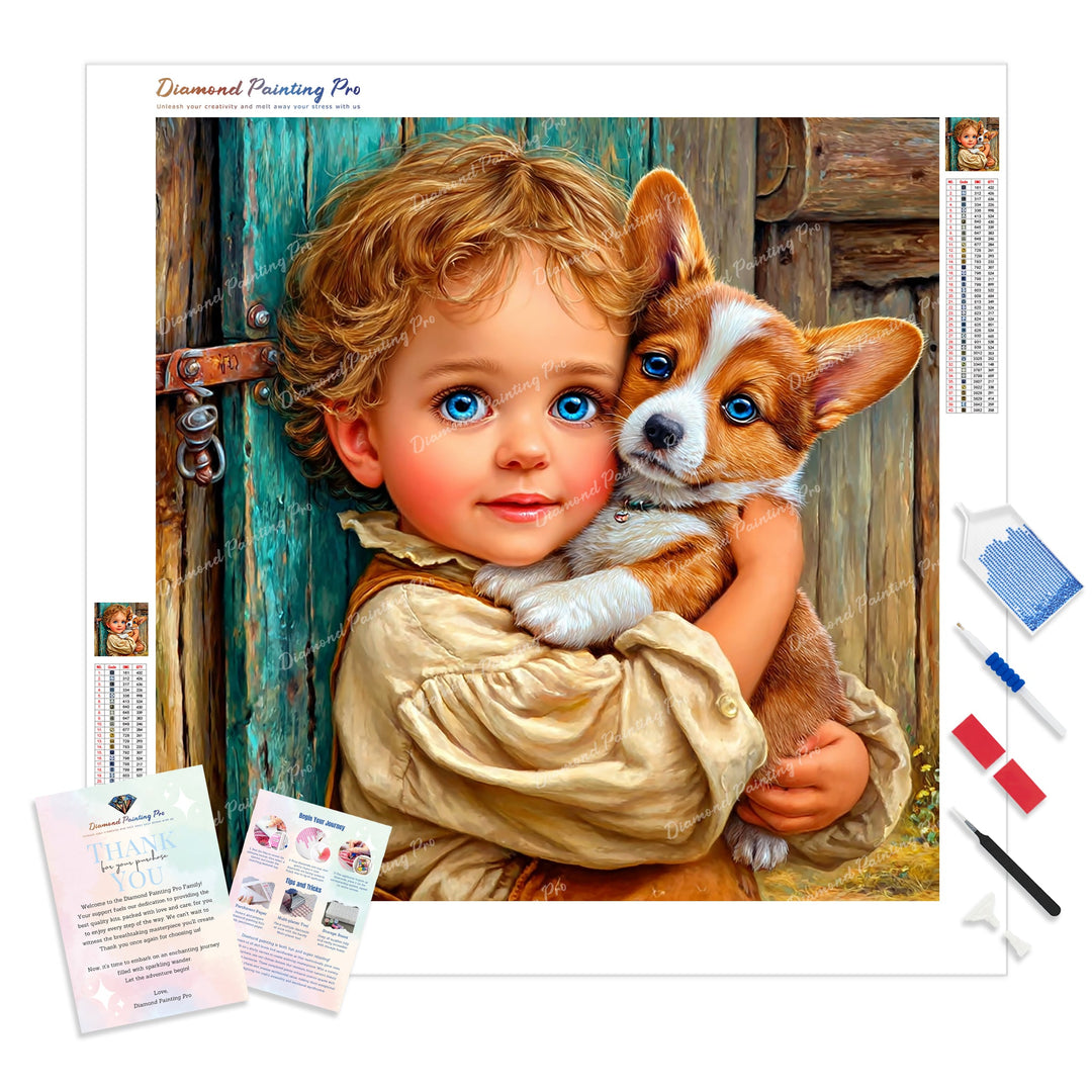 Friends by the Barn Diamond Painting Kit - Full Drill / Square or Round Diamonds with AB Drills Option