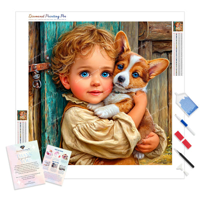 Friends by the Barn Diamond Painting Kit - Full Drill / Square or Round Diamonds with AB Drills Option