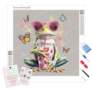 Frog in Pink Sunglasses | Diamond Painting