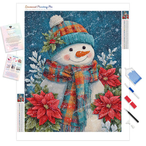 Frosty Bloom Snowman | Diamond Painting