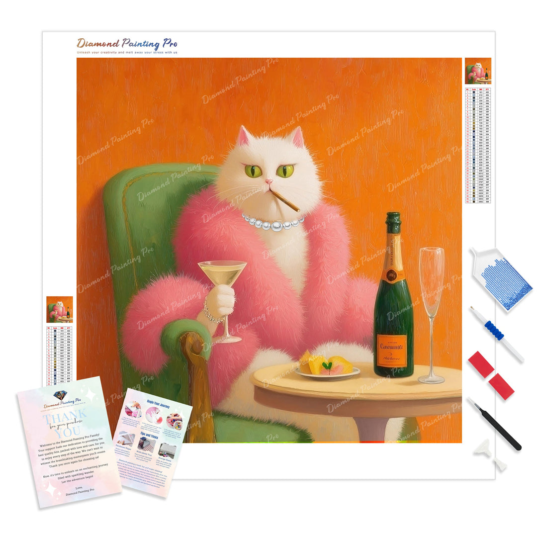 Glamorous Martini Diamond Painting Kit - Full Drill / Square or Round Diamonds with AB Drills Option