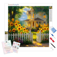 Golden Cottage Diamond Painting Kit - Full Drill / Square or Round Diamonds with AB Drills Option