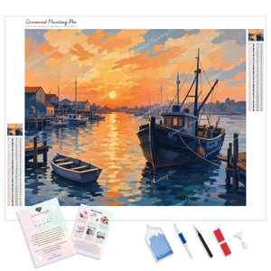 Golden Hour Harborside | Diamond Painting