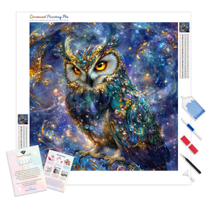 Jeweled Celestial Owl | Diamond Painting