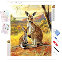 Kangaroo's Outback Adventure | Diamond Painting Kit - Full Drill - Square or Round Diamonds with AB Drills Option