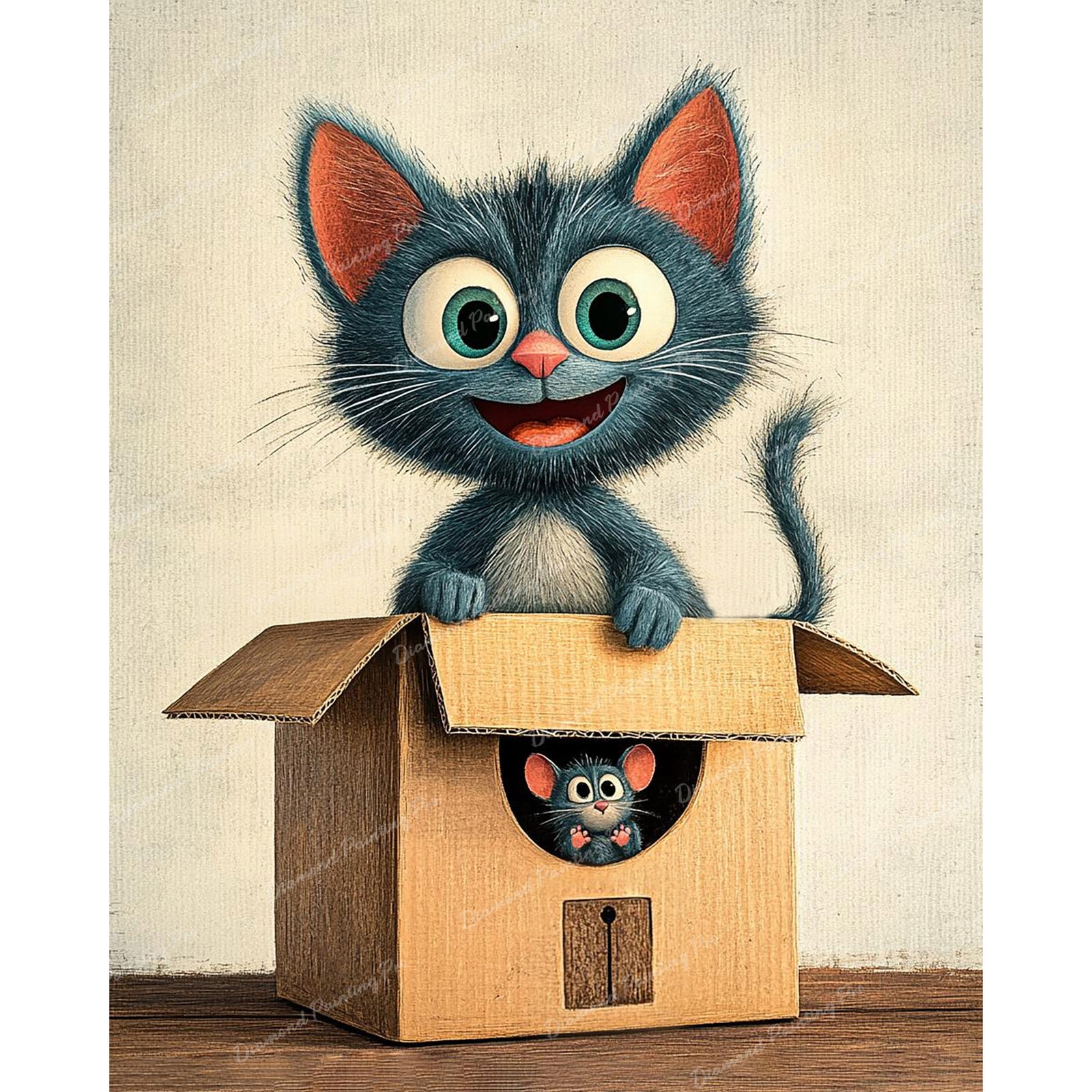 Box Buddies Peek-a-Boo Diamond Art Design - Full Drill with 5d Square or Round Diamonds / AB Drills Available