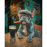 Bulldog and Cigar Diamond Art Design - Full Drill with 5d Square or Round Diamonds / AB Drills Available