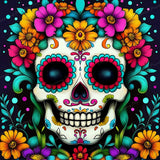 Candy Sugar Skull | Diamond Painting Design - Full Drill Diamond Art with 5d Square or Round Diamonds - AB Drills Available