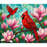 Cardinals and Magnolias Diamond Art Design - Full Drill with 5d Square or Round Diamonds / AB Drills Available
