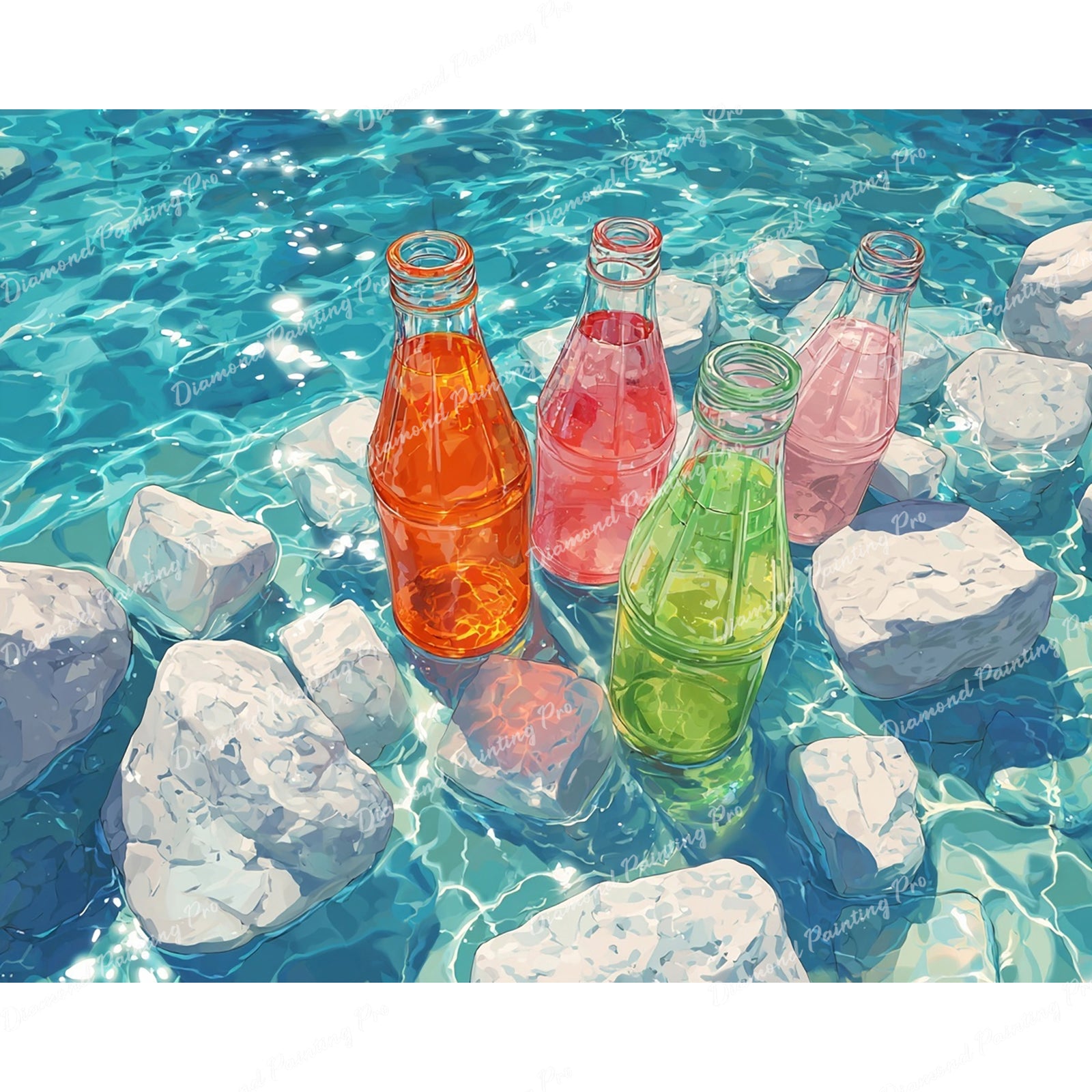 Chilled Summer Drinks Diamond Art Design - Full Drill with 5d Square or Round Diamonds / AB Drills Available