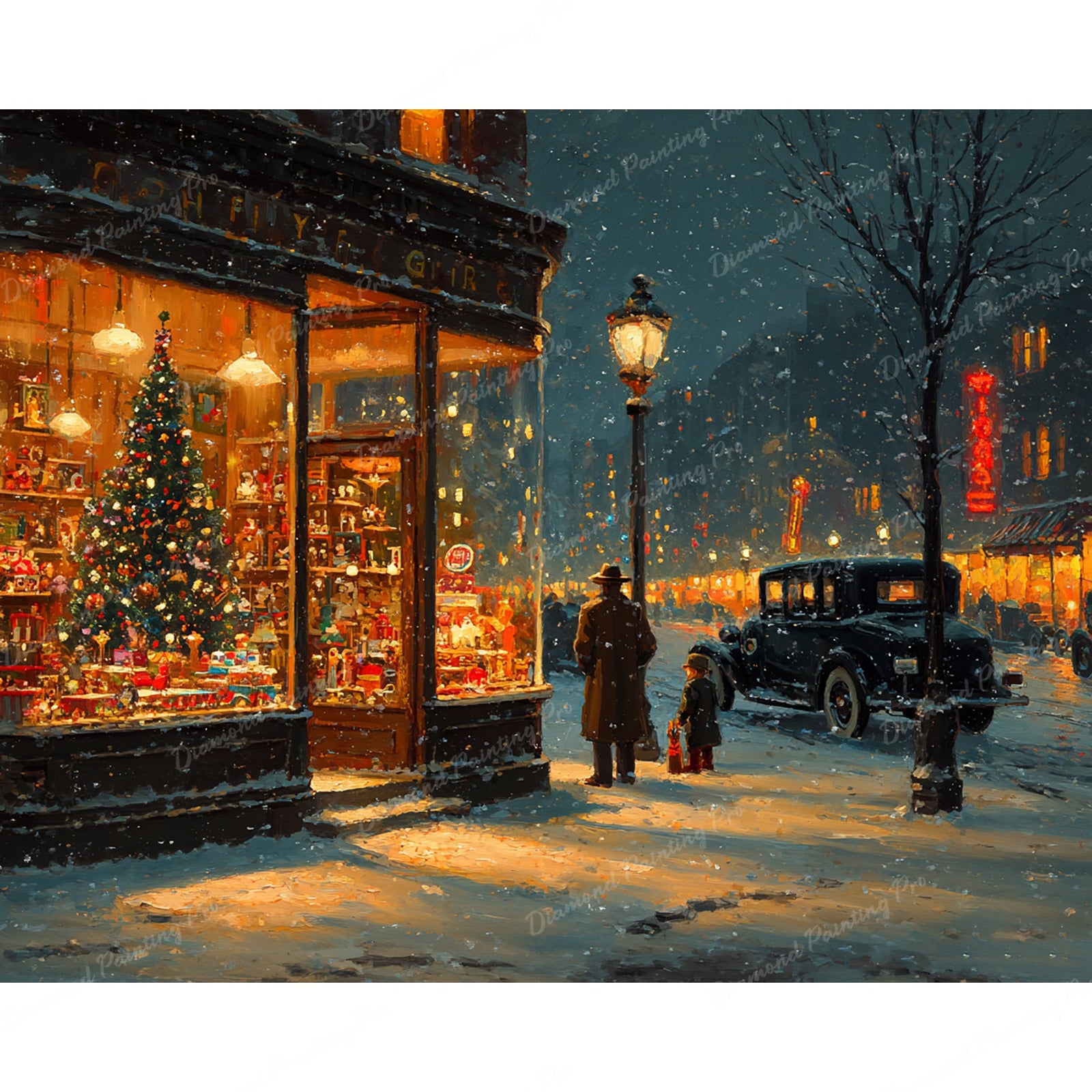 Christmas Gift Glow Diamond Art Design - Full Drill with 5d Square or Round Diamonds / AB Drills Available