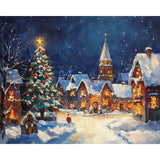 Christmas Town Village Diamond Art Design - Full Drill with 5d Square or Round Diamonds / AB Drills Available