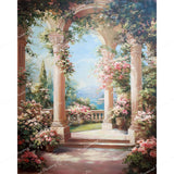 Classical Garden Loggia Diamond Art Design - Full Drill with 5d Square or Round Diamonds / AB Drills Available