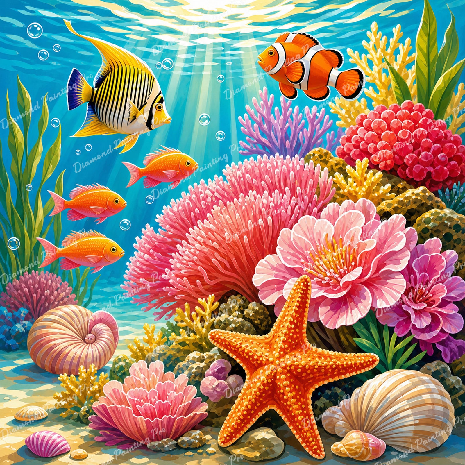 Coral Garden Harmony Diamond Art Design - Full Drill with 5d Square or Round Diamonds / AB Drills Available