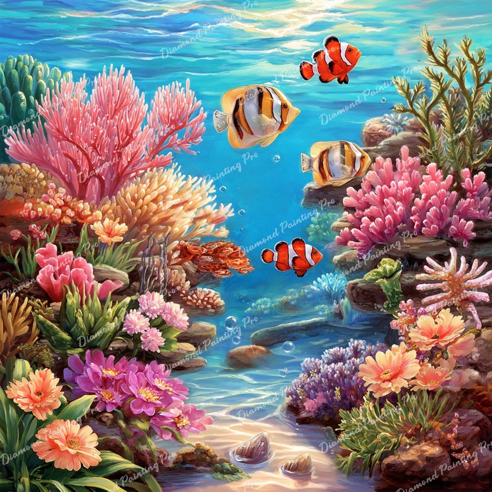Coral Reef Diamond Art Design - Full Drill with 5d Square or Round Diamonds / AB Drills Available