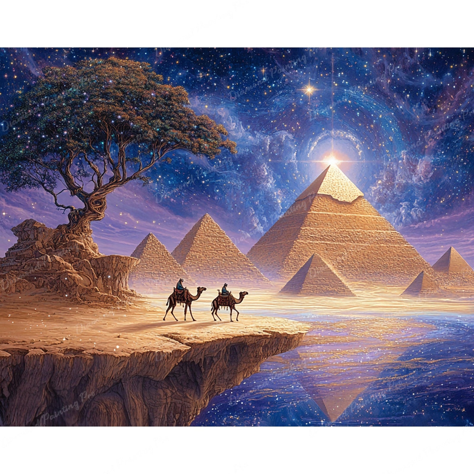 Cosmic Pyramids Diamond Art Design - Full Drill with 5d Square or Round Diamonds / AB Drills Available
