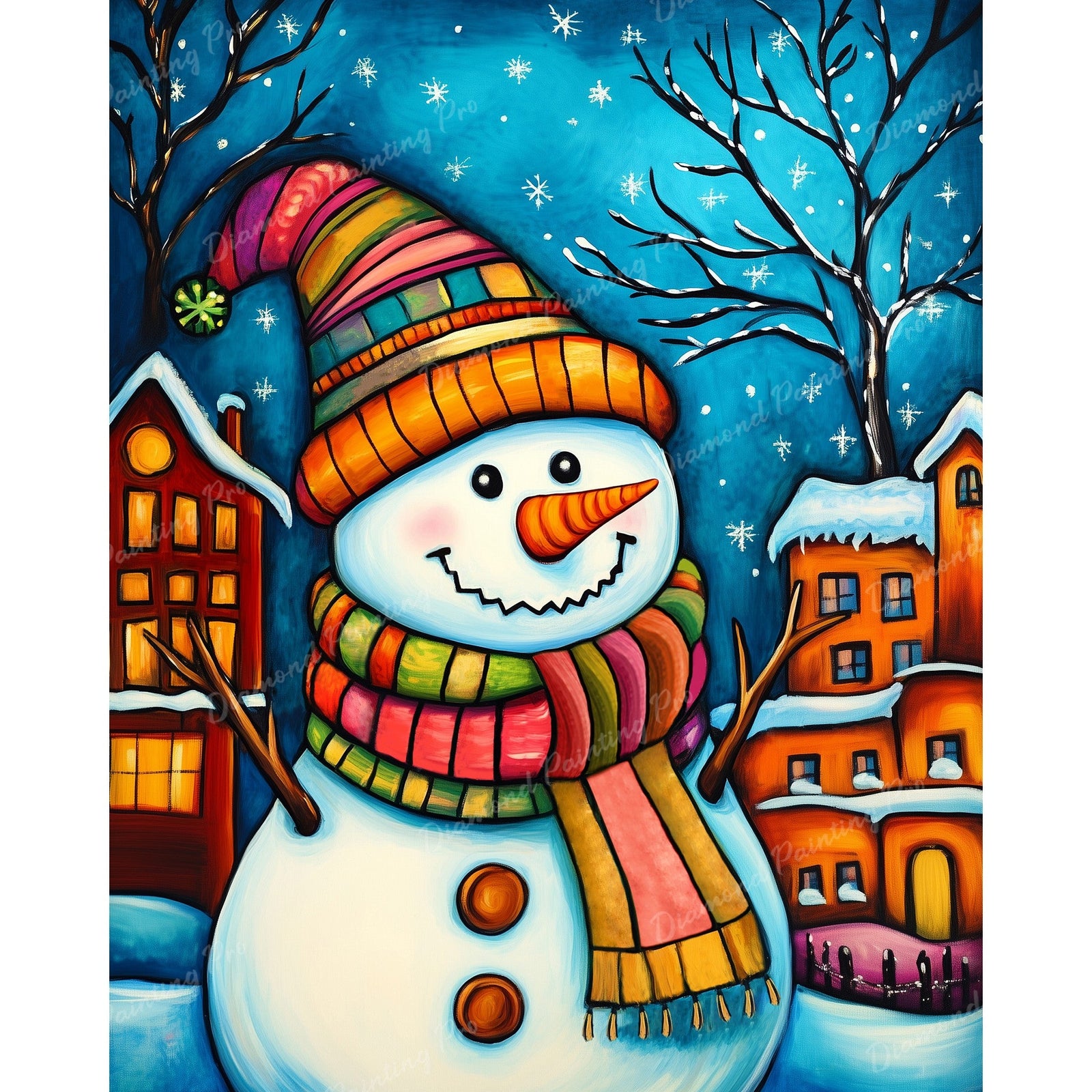 Cozy Snowman Diamond Art Design - Full Drill with 5d Square or Round Diamonds / AB Drills Available