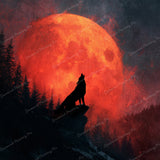 Crimson Howl Diamond Art Design - Full Drill with 5d Square or Round Diamonds / AB Drills Available