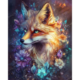 Crystal Bloom Fox Diamond Art Design - Full Drill with 5d Square or Round Diamonds / AB Drills Available