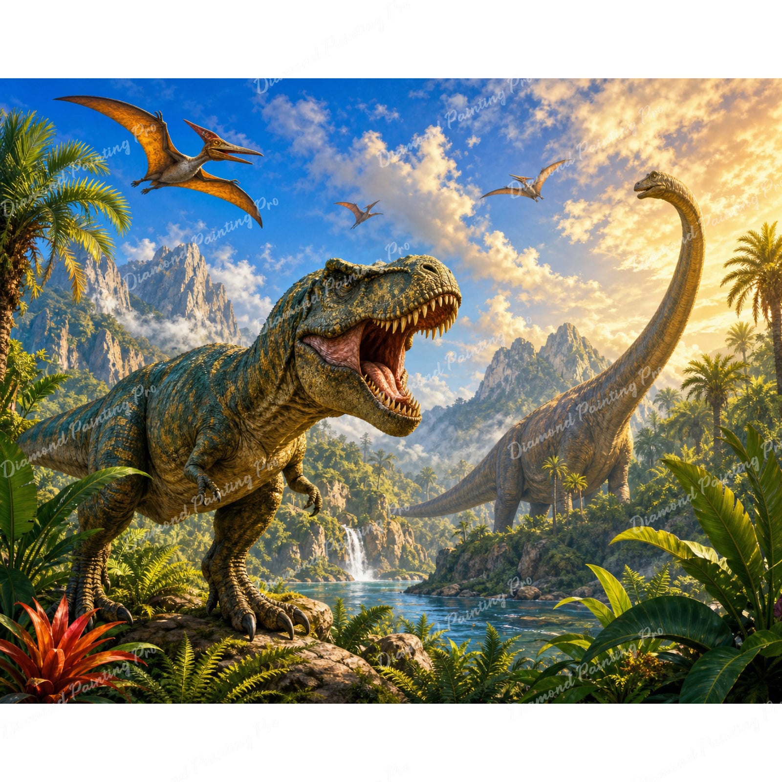 Dinosaurs Valley Diamond Art Design - Full Drill with 5d Square or Round Diamonds / AB Drills Available