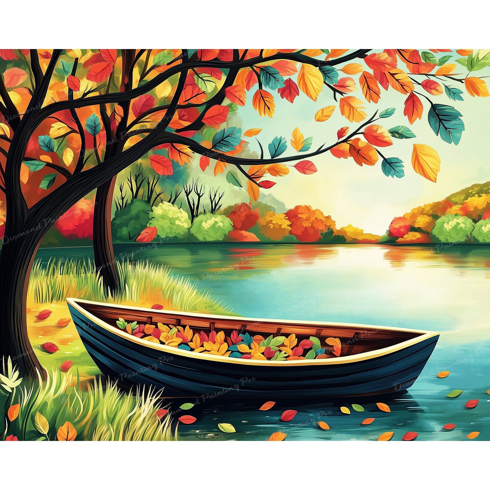 Docked Fall Daydreams | Diamond Painting Design - Full Drill Diamond Art with 5d Square or Round Diamonds - AB Drills Available