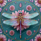 Dragonfly with Jeweled Wings Diamond Art Design - Full Drill with 5d Square or Round Diamonds / AB Drills Available