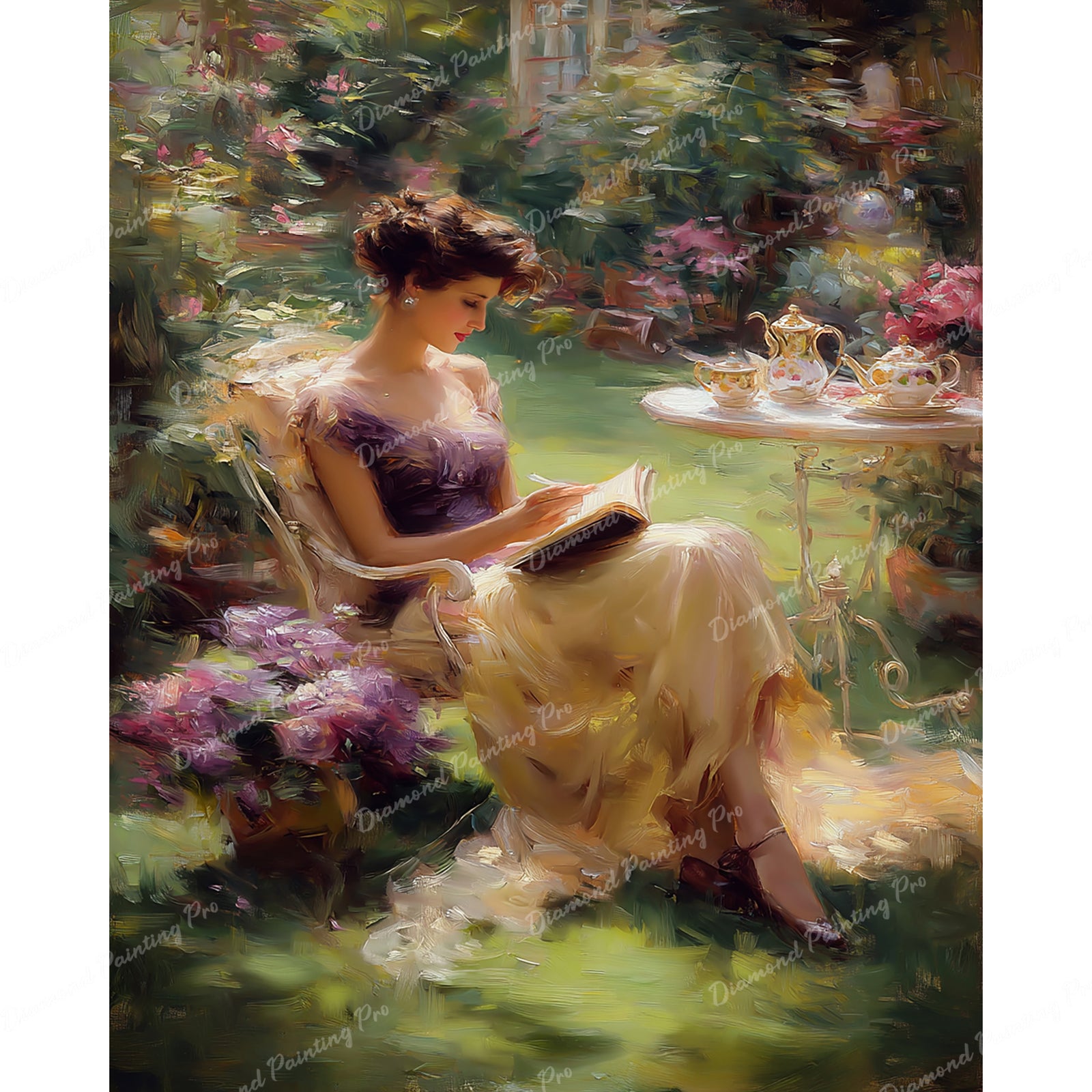 Elegant Reader Diamond Art Design - Full Drill with 5d Square or Round Diamonds / AB Drills Available