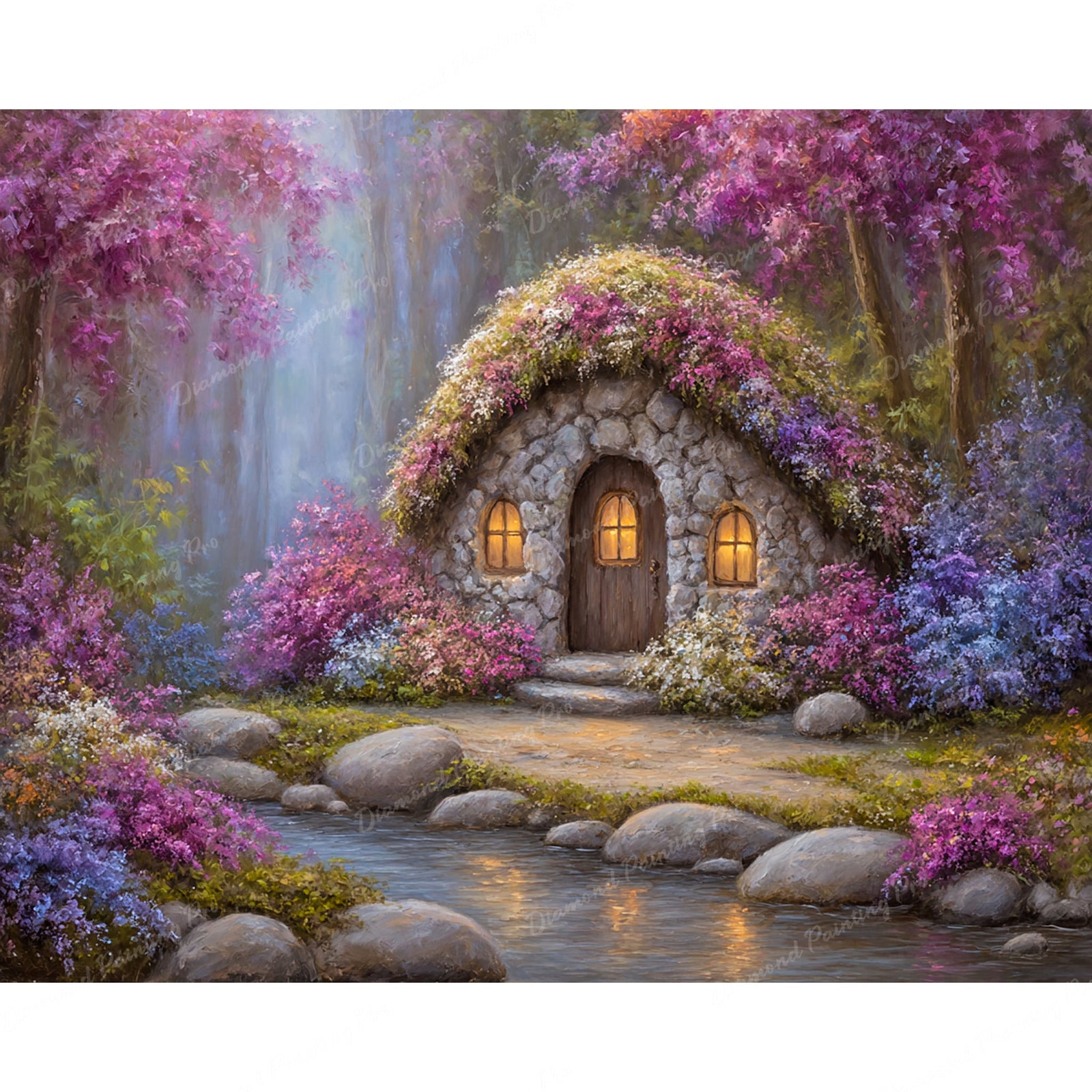 Fairy Blossom Cottage Diamond Art Design - Full Drill with 5d Square or Round Diamonds / AB Drills Available