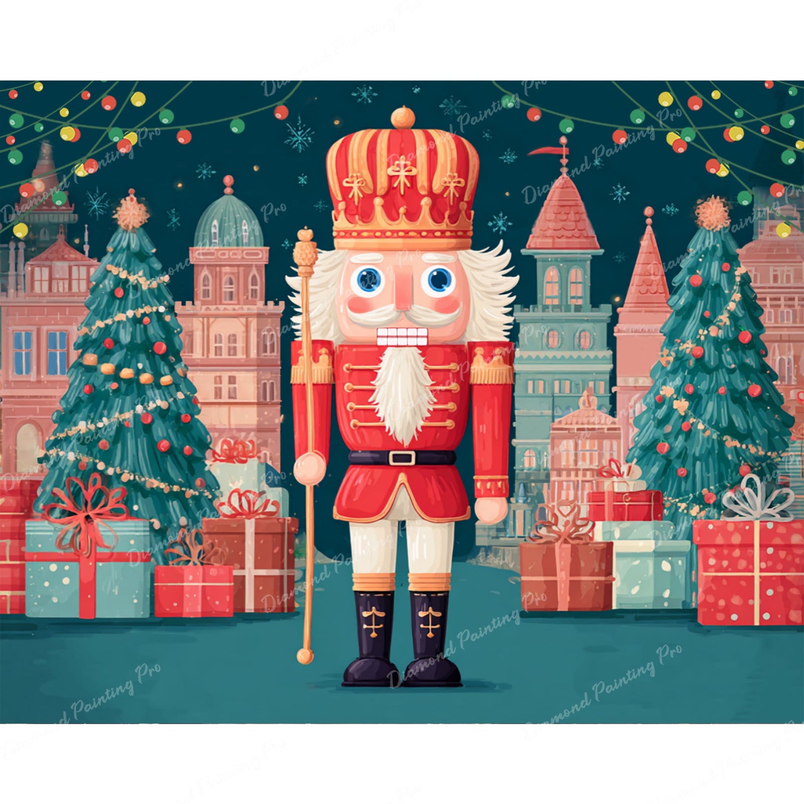 Festive Nutcracker Diamond Art Design - Full Drill with 5d Square or Round Diamonds / AB Drills Available