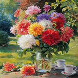 Floral Tea Party Diamond Art Design - Full Drill with 5d Square or Round Diamonds / AB Drills Available