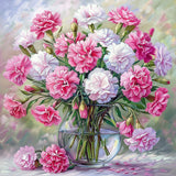 Carnation Vase | Diamond Painting Design - Full Drill Diamond Art with 5d Square or Round Diamonds - AB Drills Available