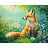 Fox in Bloom Diamond Art Design - Full Drill with 5d Square or Round Diamonds / AB Drills Available