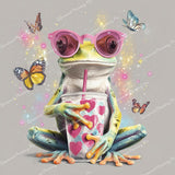 Frog in Pink Sunglasses Diamond Art Design - Full Drill with 5d Square or Round Diamonds / AB Drills Available