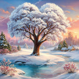 Frozen Valentine Tree Diamond Art Design - Full Drill with 5d Square or Round Diamonds / AB Drills Available