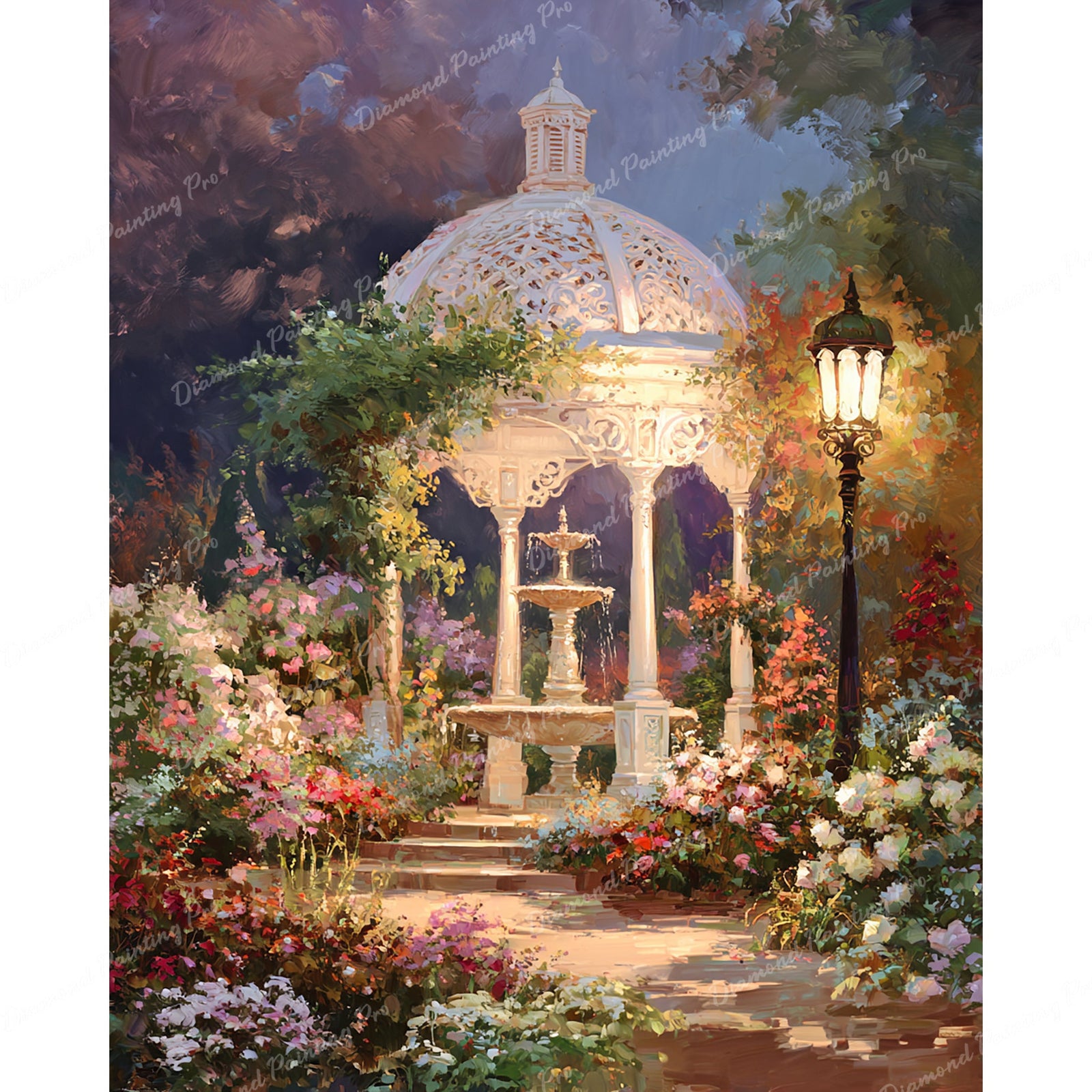 Golden Fountain Glow Diamond Art Design - Full Drill with 5d Square or Round Diamonds / AB Drills Available