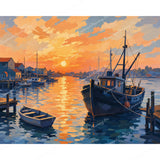 Golden Hour Harborside Diamond Art Design - Full Drill with 5d Square or Round Diamonds / AB Drills Available