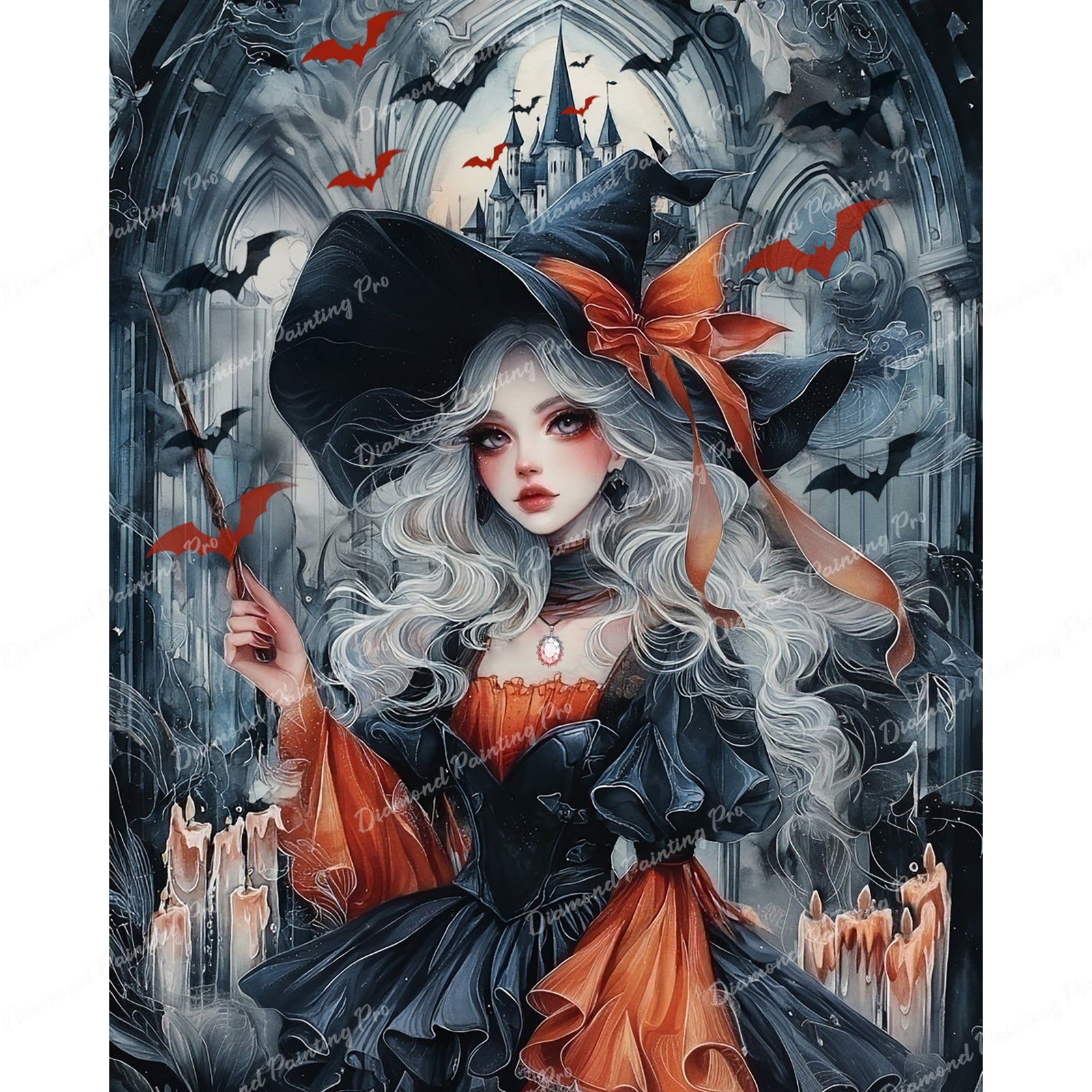 Gothic Sorceress Diamond Art Design - Full Drill with 5d Square or Round Diamonds / AB Drills Available