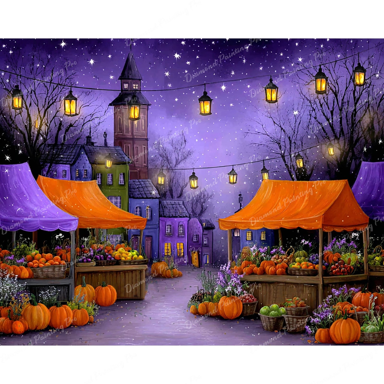 Halloween Town Fair Diamond Art Design - Full Drill with 5d Square or Round Diamonds / AB Drills Available